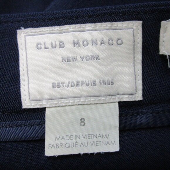 Club Monaco Pants Women's Size 8 Trouser Lightweight Tapered Wool Blend Navy 260 - Picture 9 of 12